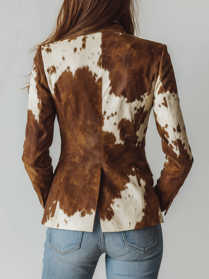 Lidia | Blazer vintage con estampado de vaca