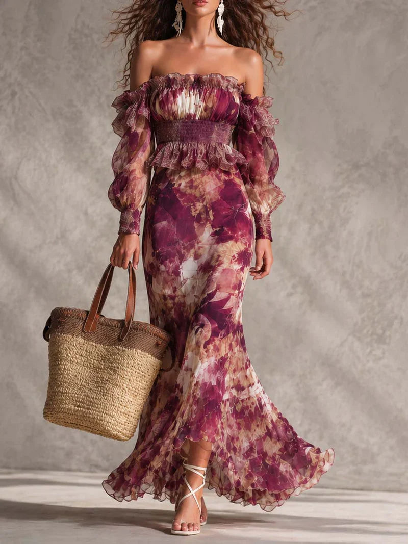 Aurora Maxi Rosa sin Hombros