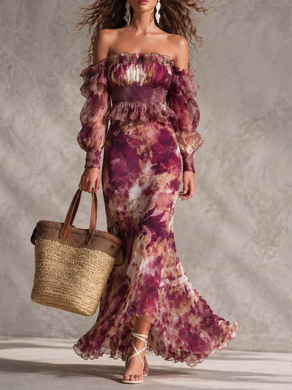Aurora Maxi Rosa sin Hombros