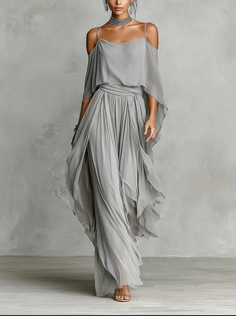 Rosalía Conjunto Chiffon Gris