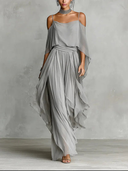 Rosalía Conjunto Chiffon Gris