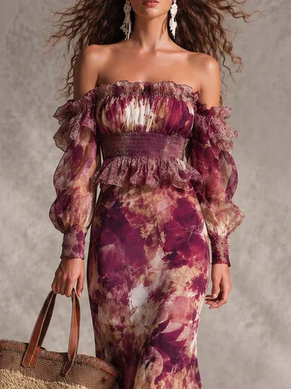Aurora Maxi Rosa sin Hombros
