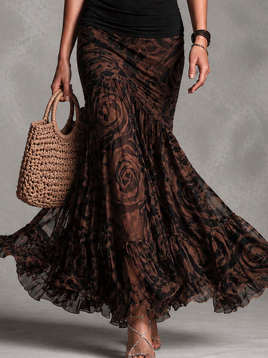 Suzette Top Negro y Falda Maxi