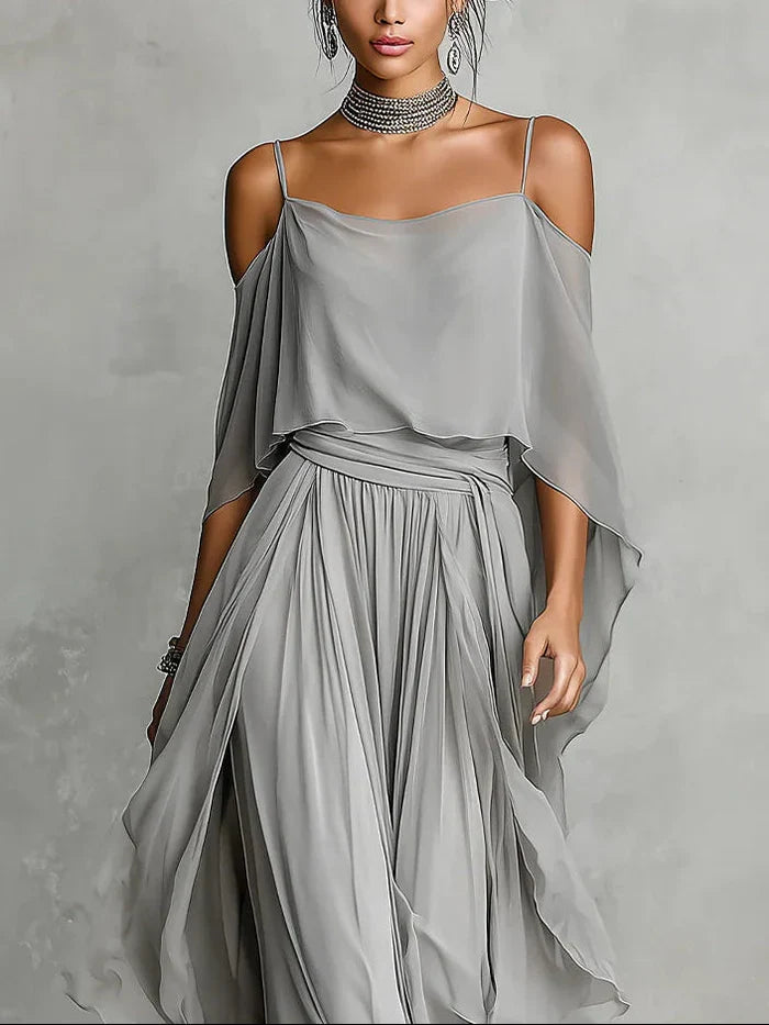 Rosalía Conjunto Chiffon Gris