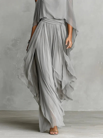 Rosalía Conjunto Chiffon Gris