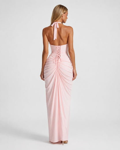 Leonor | Vestido Largo Halter con Abertura