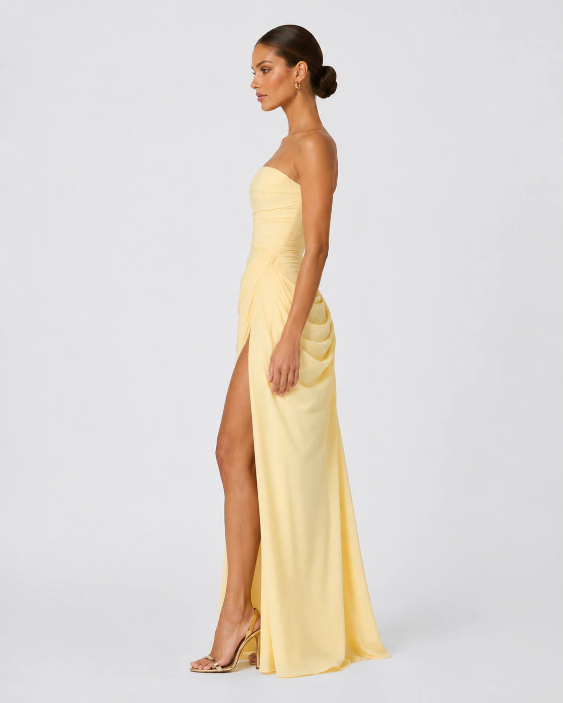 Elena | Vestido Maxi Drapeado con Corsé