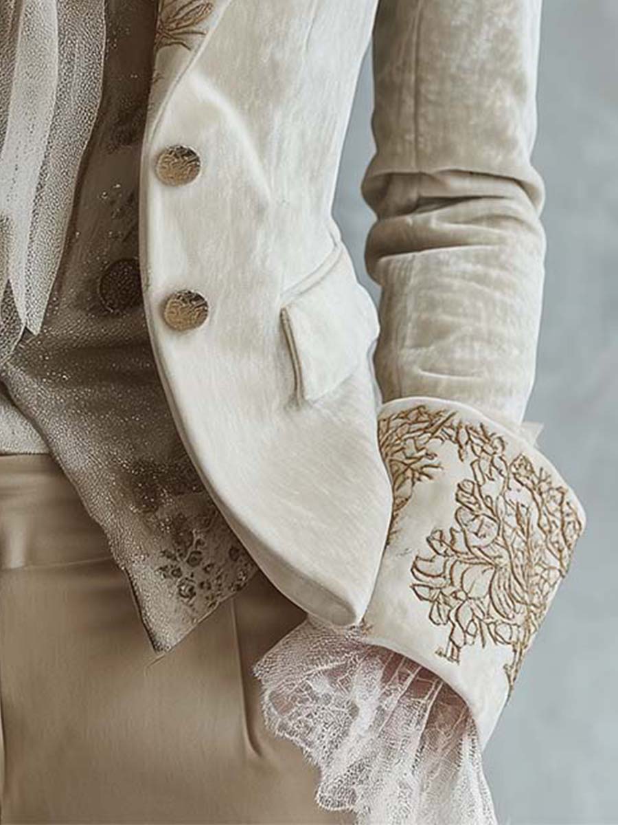 Amalia | Blazer sastre marfil bordado