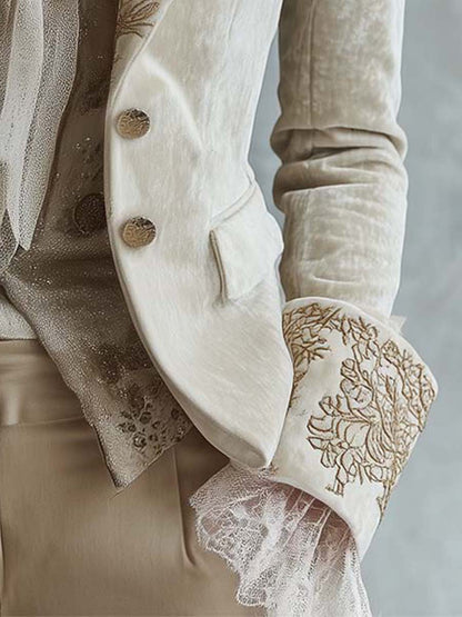 Amalia | Blazer sastre marfil bordado