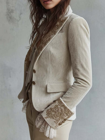 Amalia | Blazer sastre marfil bordado