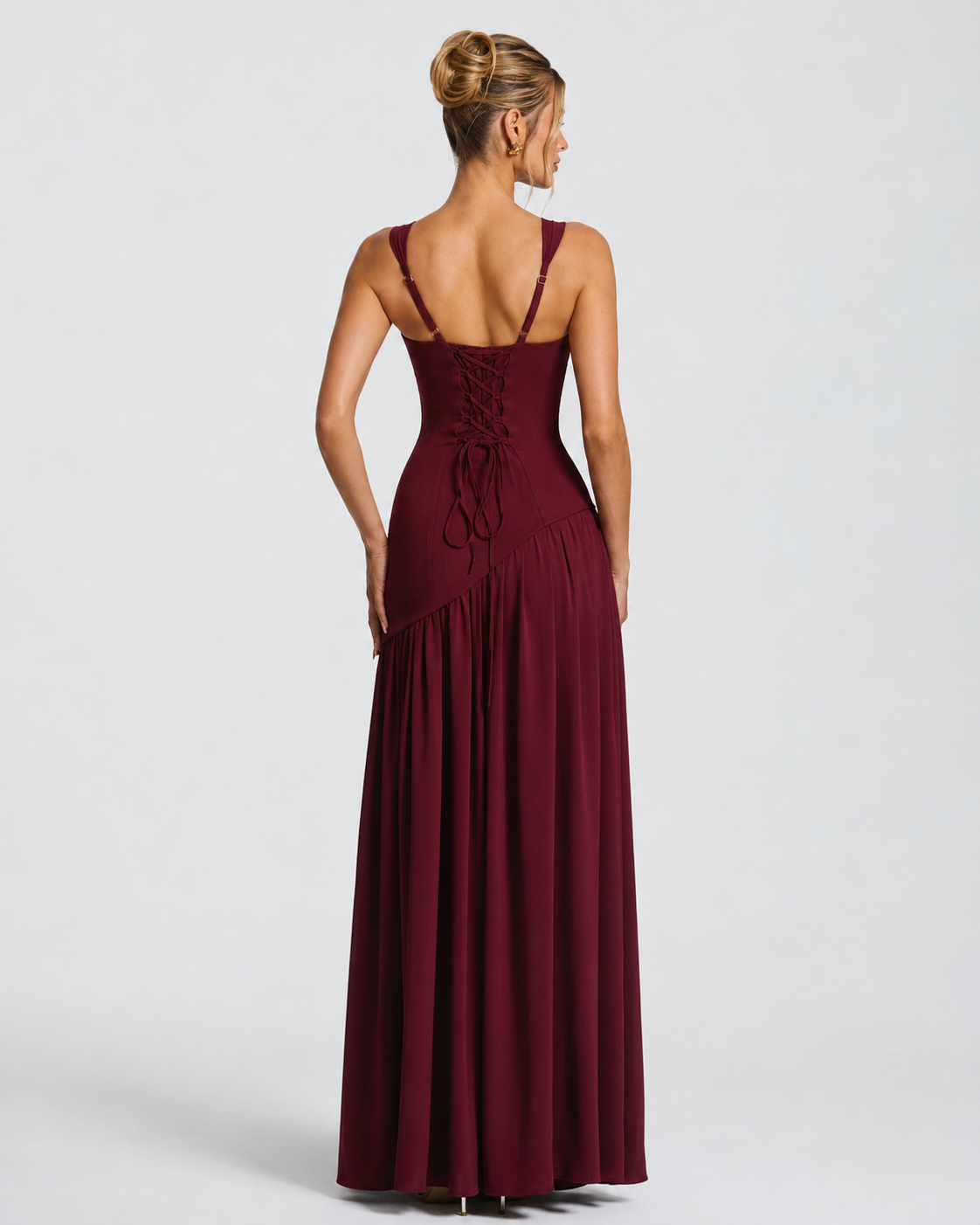 Irene | Vestido Maxi con Pañuelo y Abertura