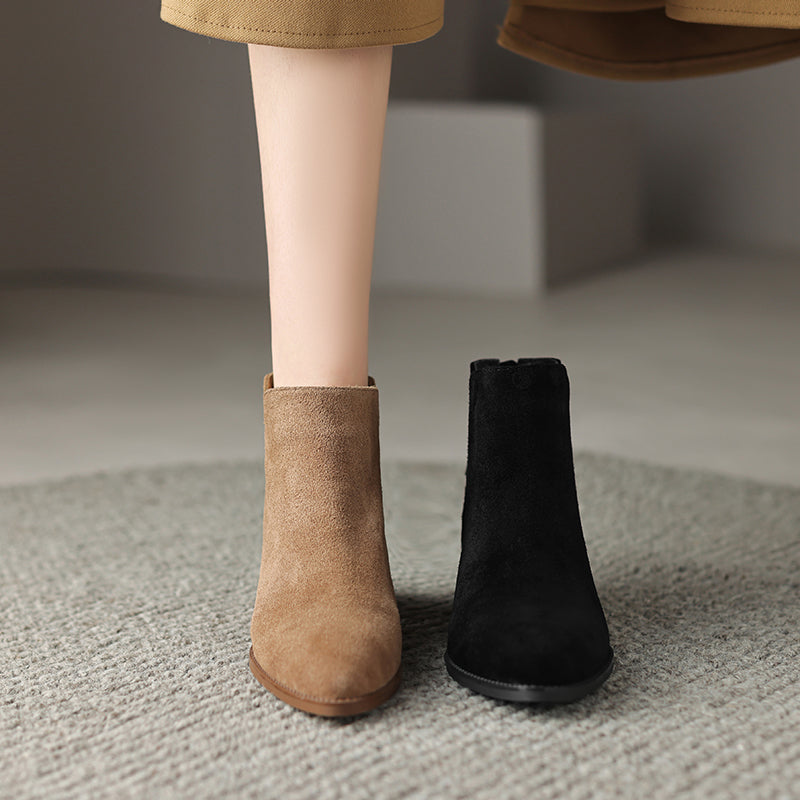 Rita | Botas rectas de piel auténtica