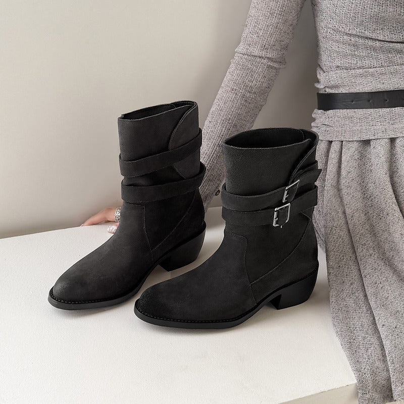Felisa | Botas western de ante auténtico