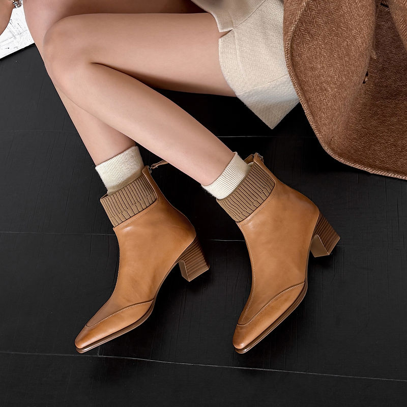 Gracia | Botines de piel auténtica con tacón