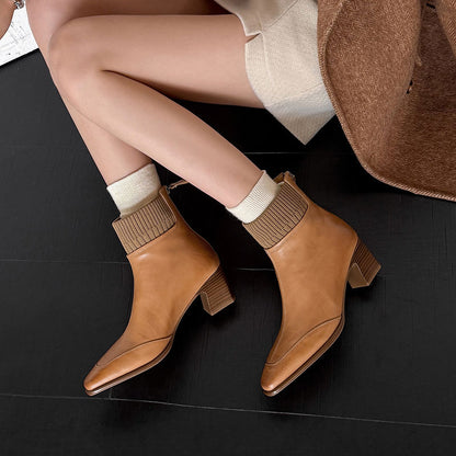 Gracia | Botines de piel auténtica con tacón
