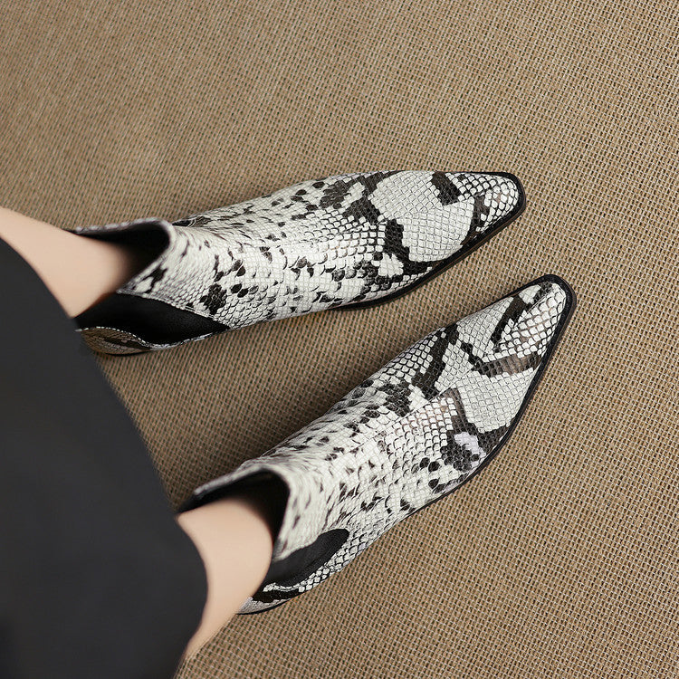 Telma | Botines de piel efecto serpiente