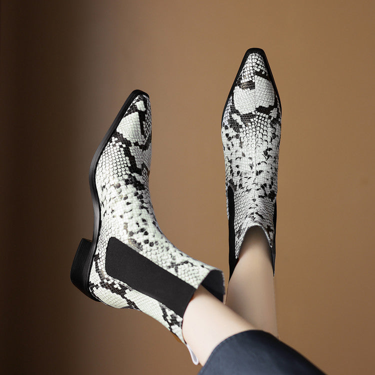 Telma | Botines de piel efecto serpiente