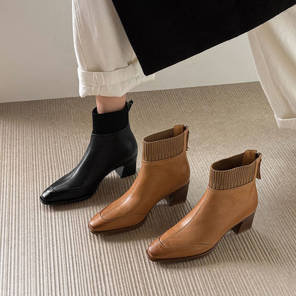 Gracia | Botines de piel auténtica con tacón