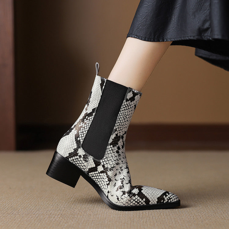 Telma | Botines de piel efecto serpiente