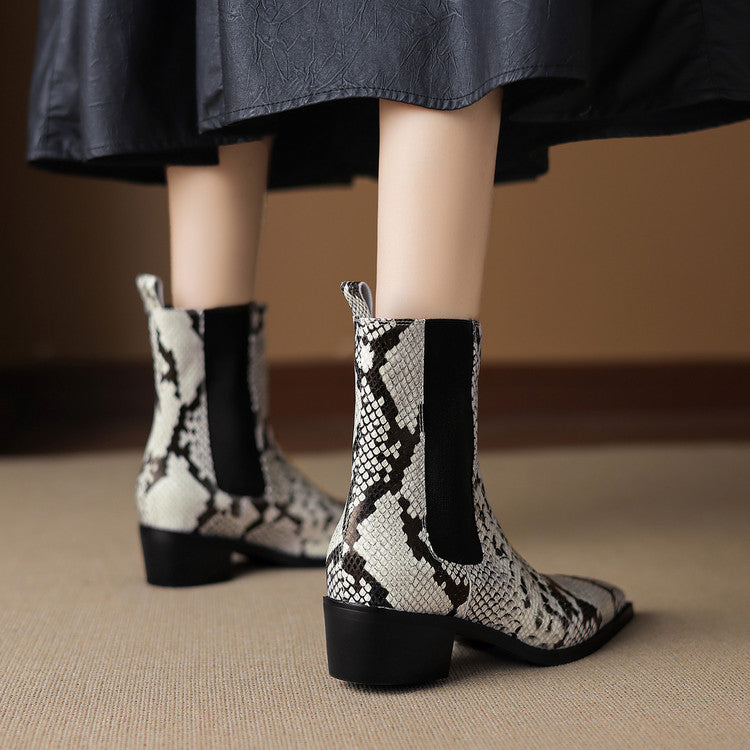 Telma | Botines de piel efecto serpiente