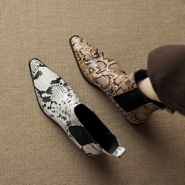 Telma | Botines de piel efecto serpiente