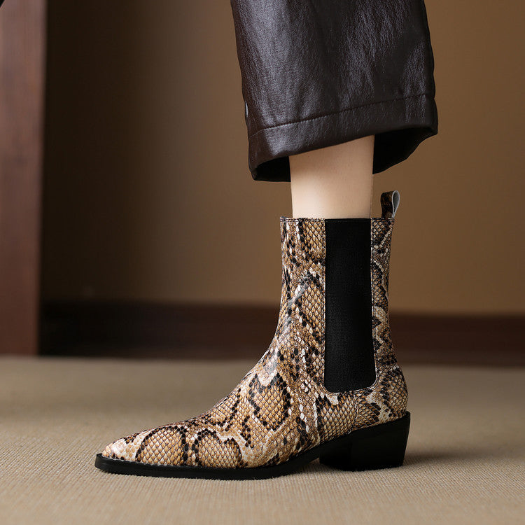 Telma | Botines de piel efecto serpiente