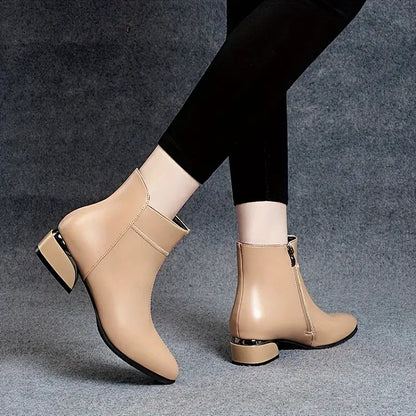 Lara | Botas de piel con tacón ancho