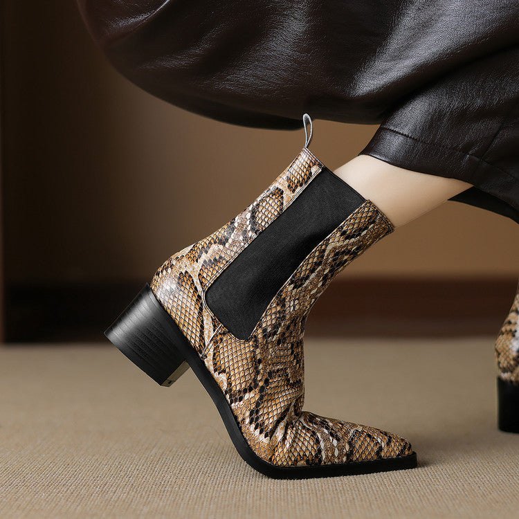 Telma | Botines de piel efecto serpiente