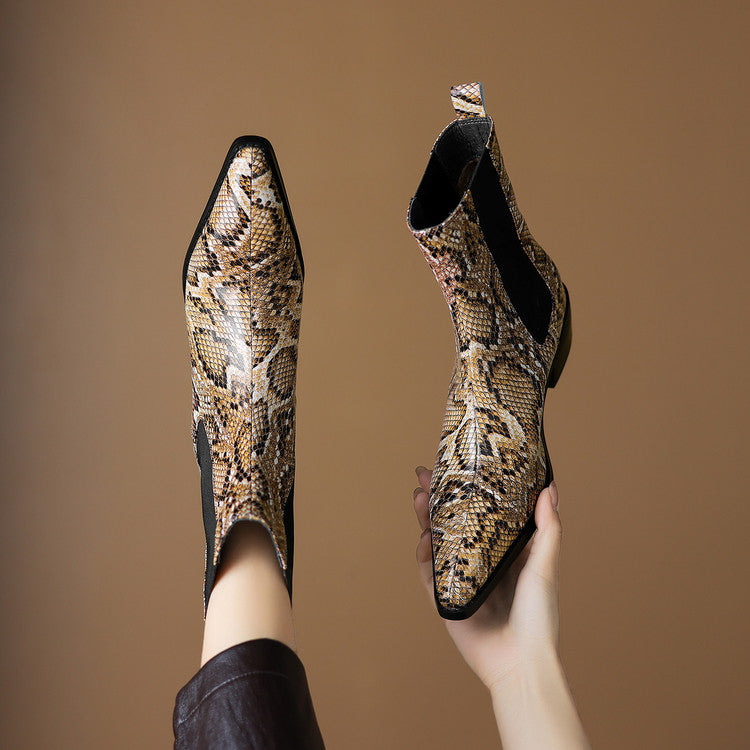 Telma | Botines de piel efecto serpiente