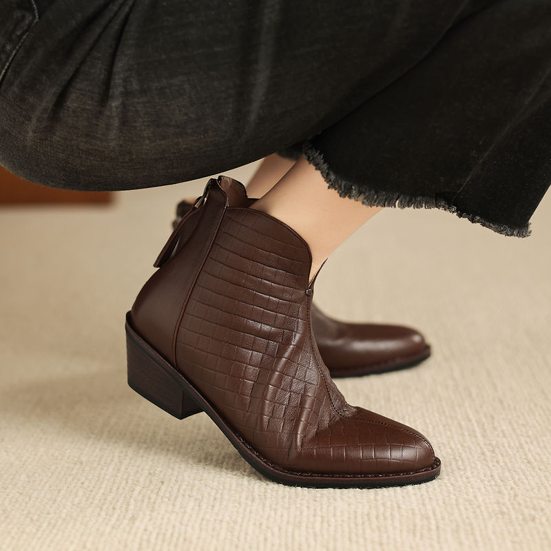Iratxe | Botas de piel auténtica de caña recta