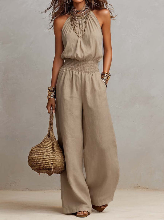 Javiera | Enterito halter de pierna ancha
