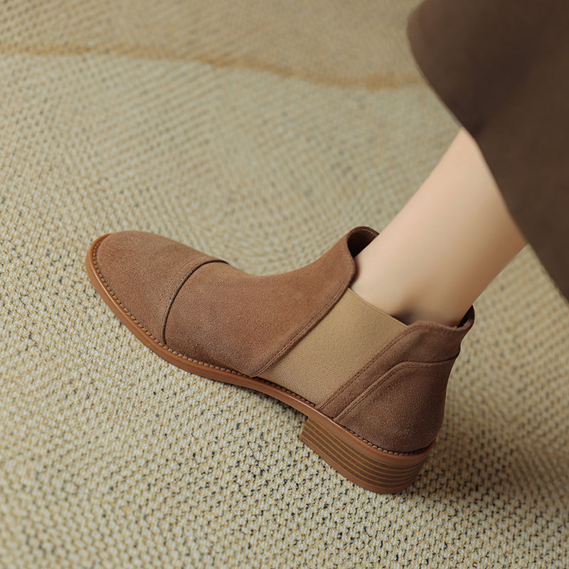 Leocadia | Botas de ante auténtico con detalle en la punta