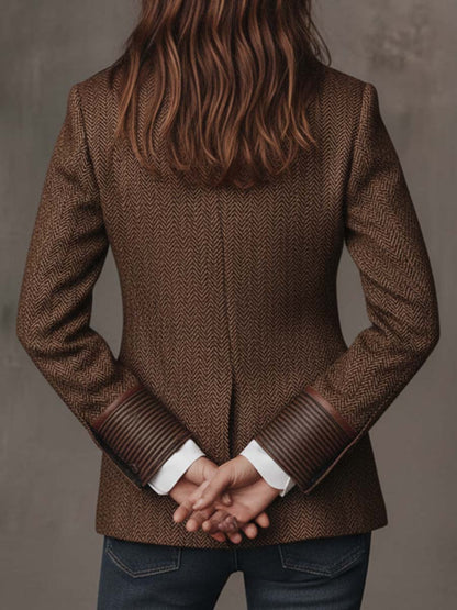 Estela | Blazer de espiga con paneles estampados