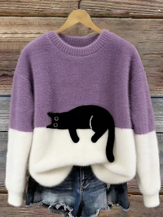 Clara | Jersey suave de corte holgado — Morado