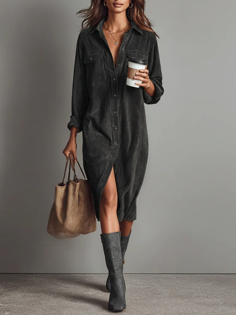 Esther | Vestido midi amplio con doble bolsillo