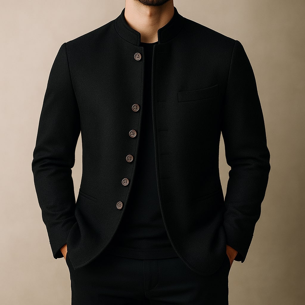 Alberto | Chaqueta de lana con cuello mao