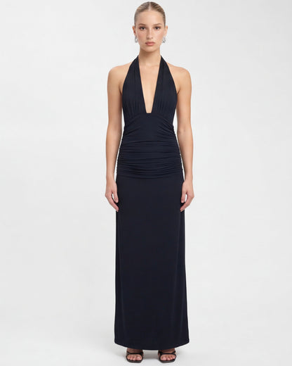 Lorena | Vestido Maxi Halter con Espalda Abierta
