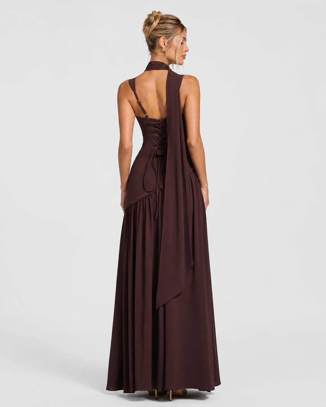 Irene | Vestido Maxi con Pañuelo y Abertura