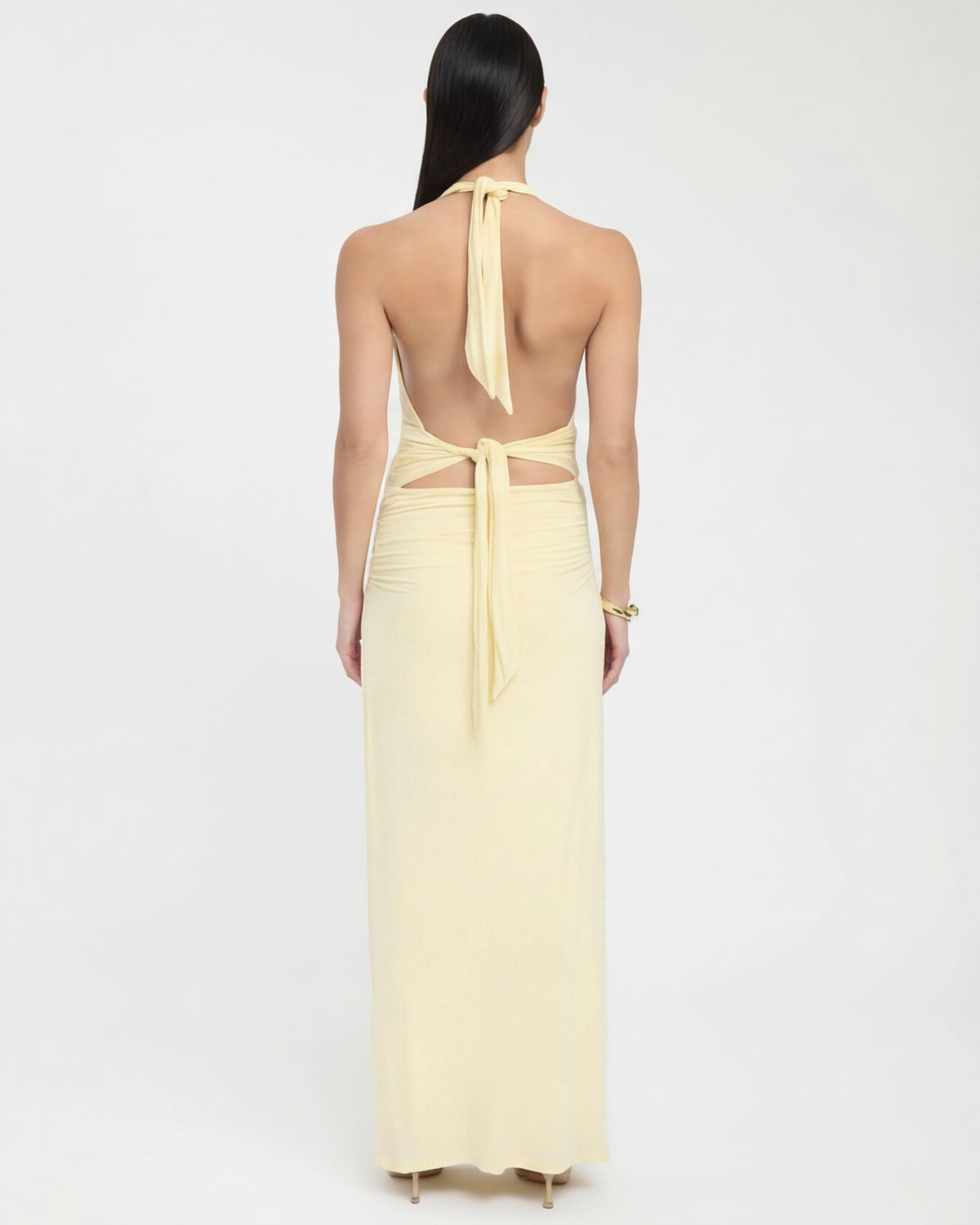 Lorena | Vestido Maxi Halter con Espalda Abierta