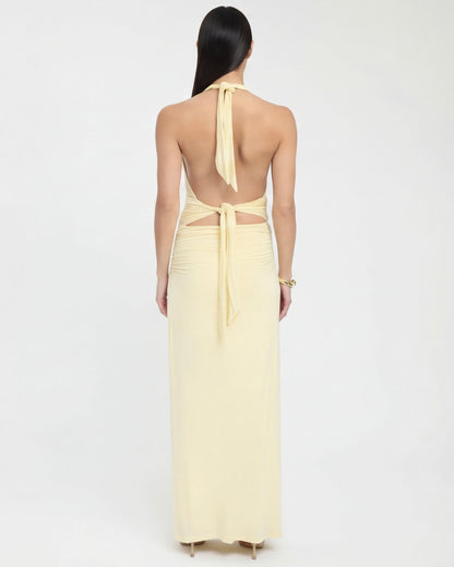 Lorena | Vestido Maxi Halter con Espalda Abierta