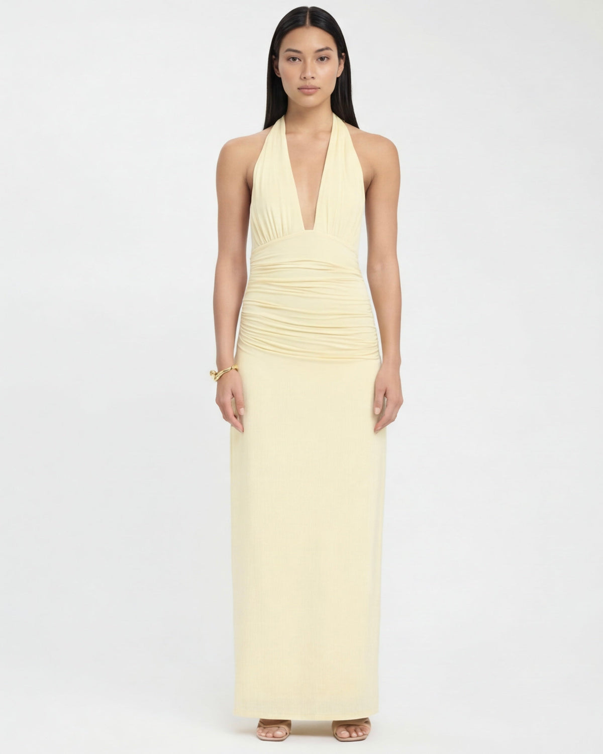 Lorena | Vestido Maxi Halter con Espalda Abierta