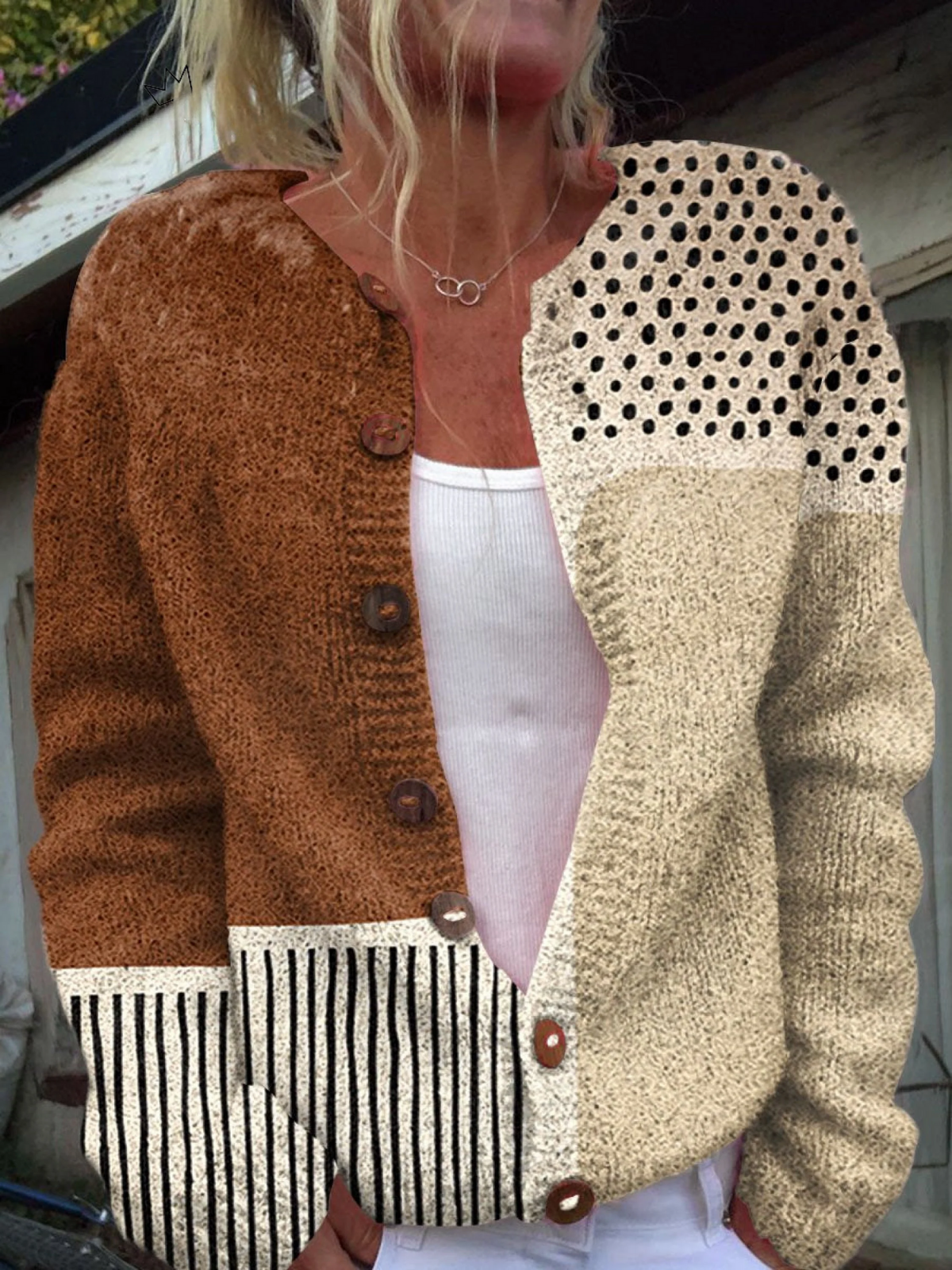 Amaia | Cárdigan Patchwork de Paneles