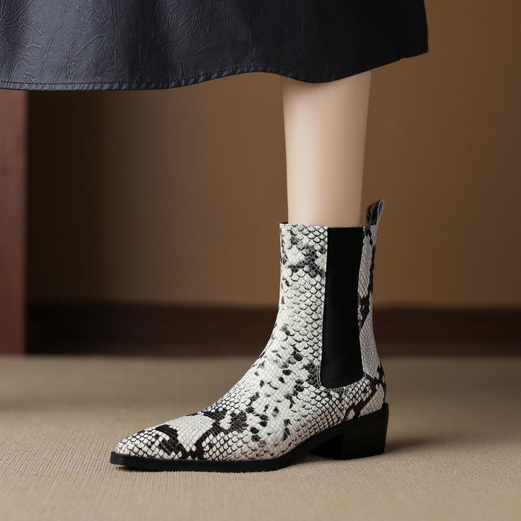 Telma | Botines de piel efecto serpiente