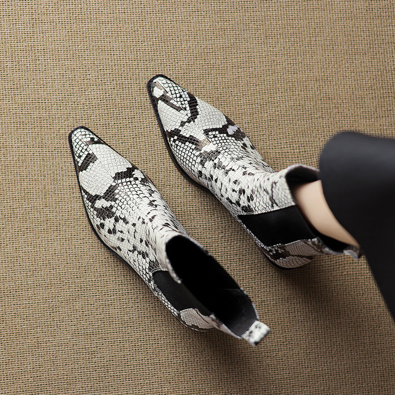 Telma | Botines de piel efecto serpiente