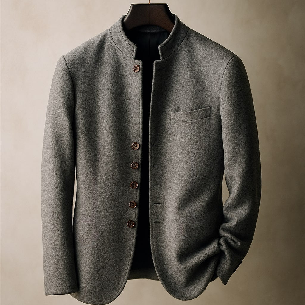 Alberto | Chaqueta de lana con cuello mao