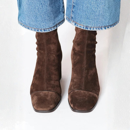 Ainara | Botas elegantes de ante con tacón