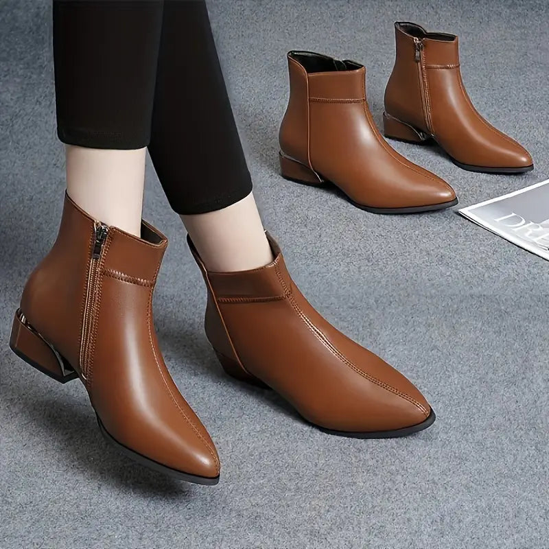 Lara | Botas de piel con tacón ancho