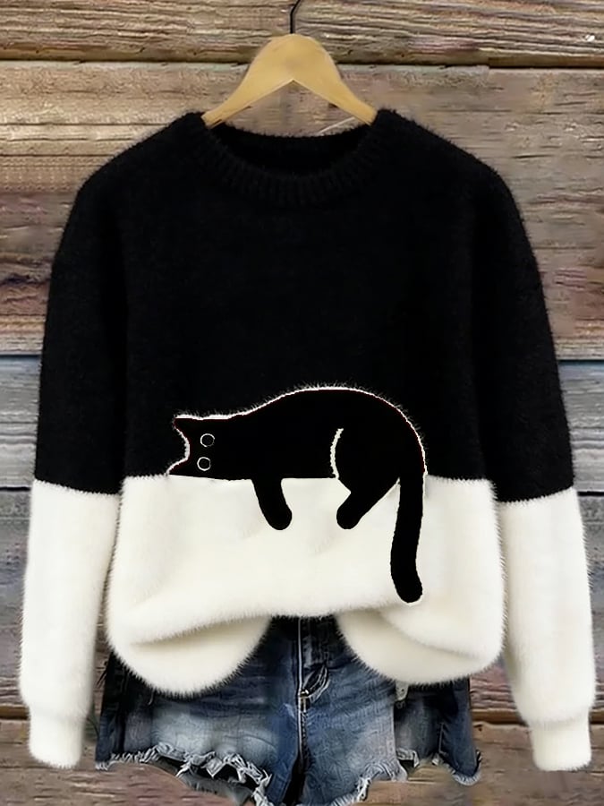 Pilar | Jersey suave de corte holgado — Negro