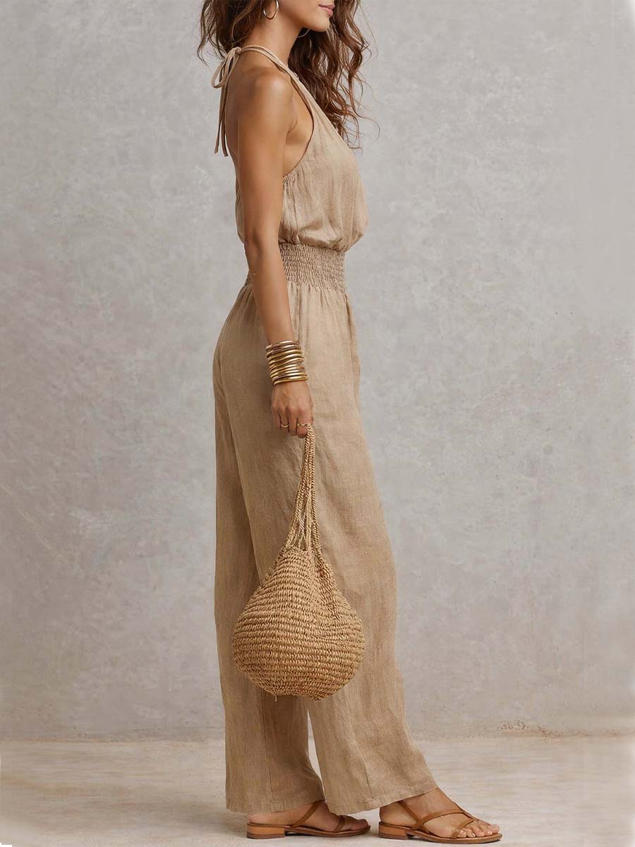 Javiera | Enterito halter de pierna ancha