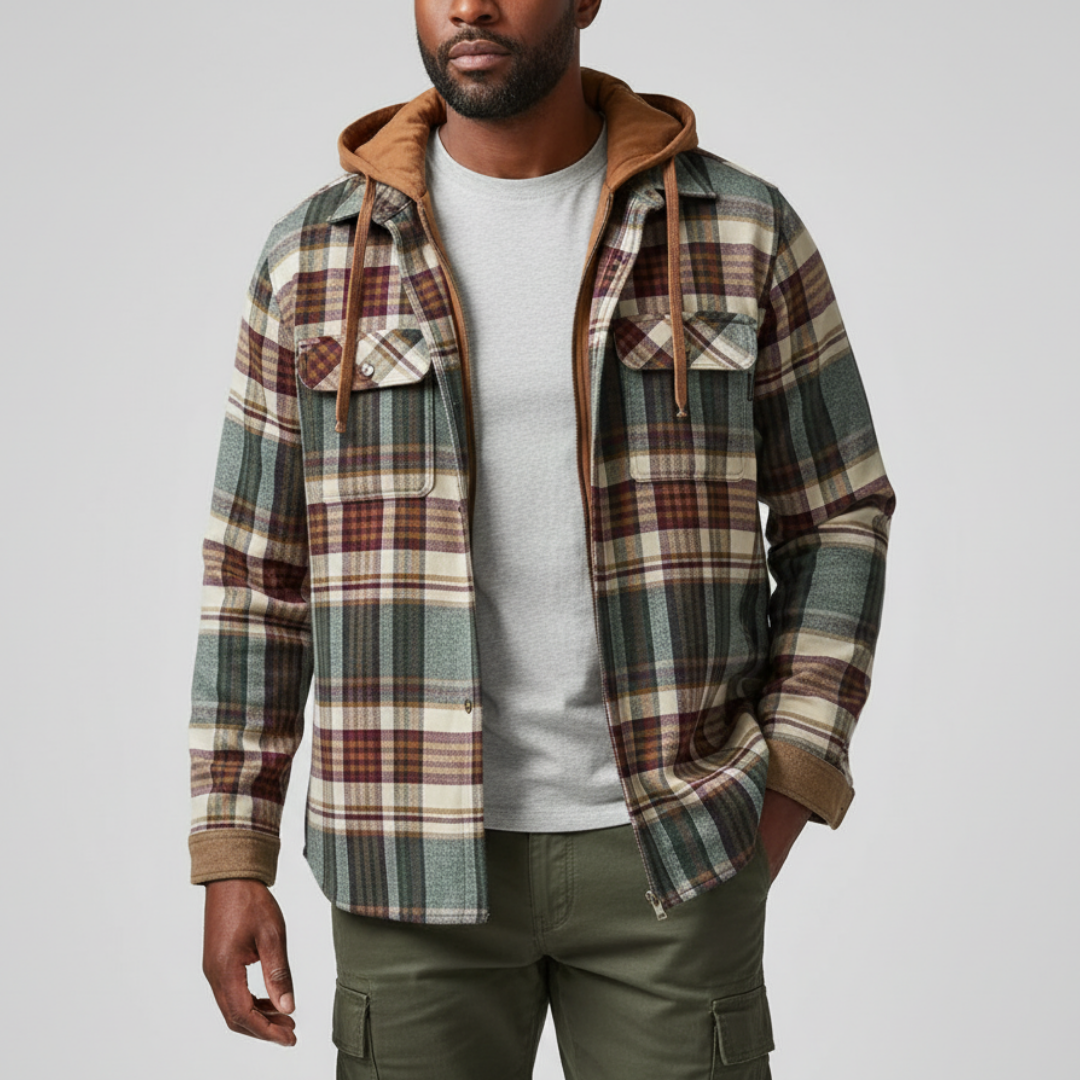 Rodrigo | Chaqueta de cuadros con capucha